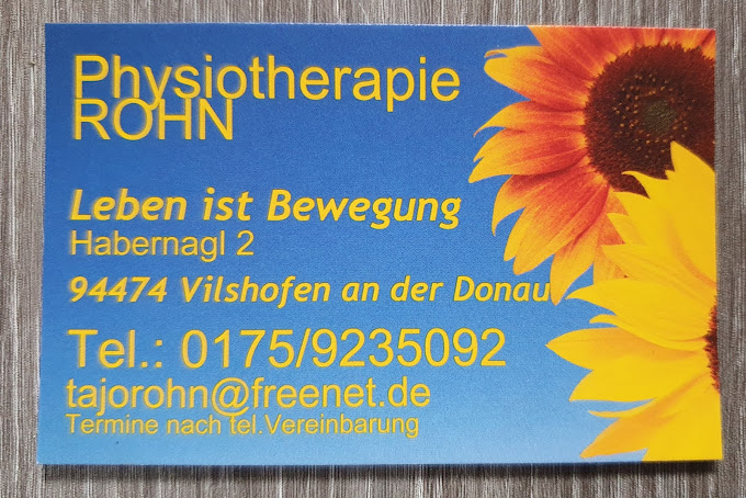 Visitenkarte Physiotherapie Rohn — Leben ist Bewegung